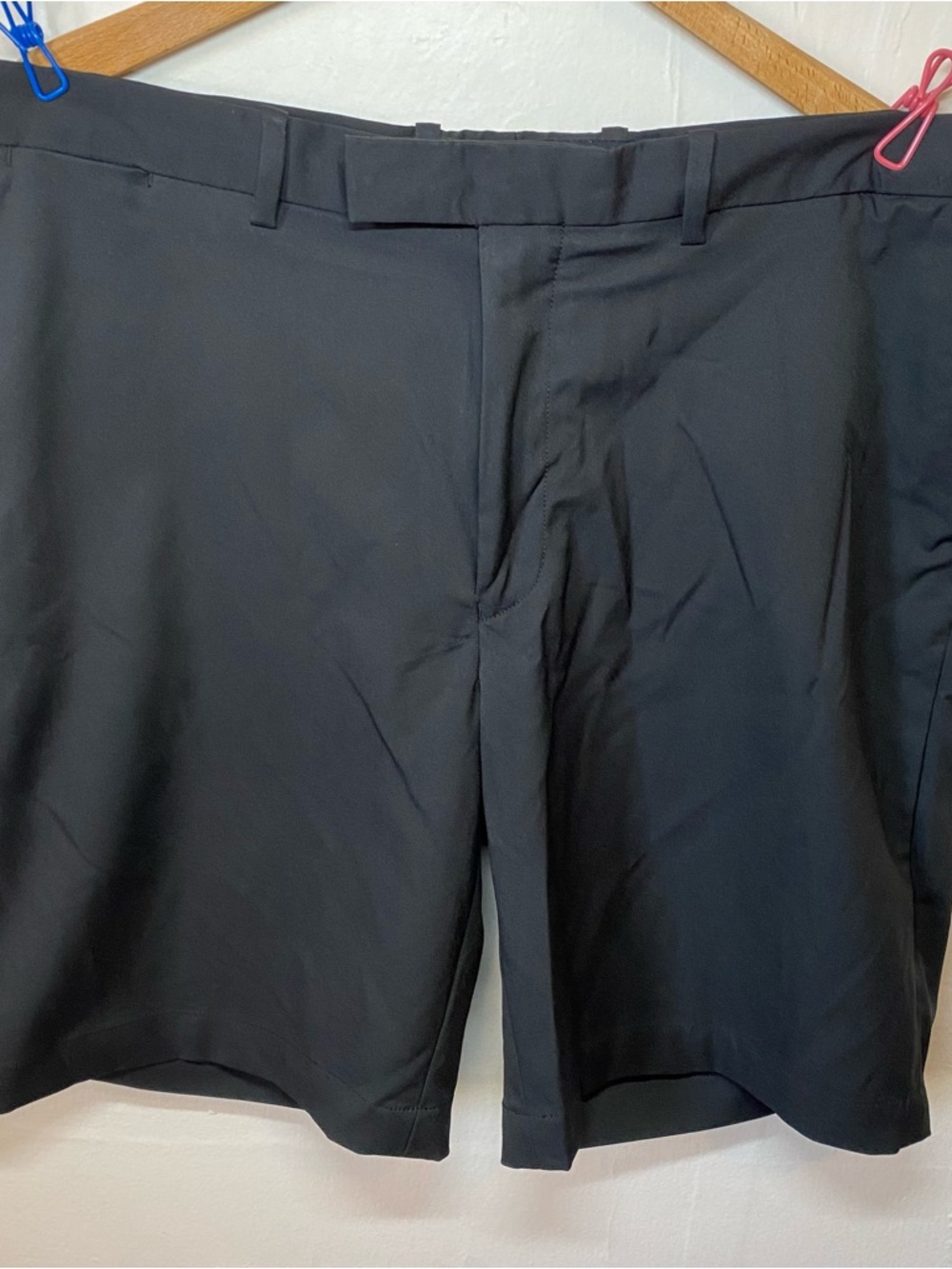 RLX Ralph Lauren Black Flat-Front Performance Shorts